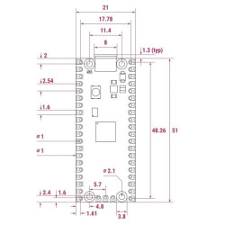 Raspberry Pi Pico 2W (with soldered pin header) Built-in WIFI  Bluetooth